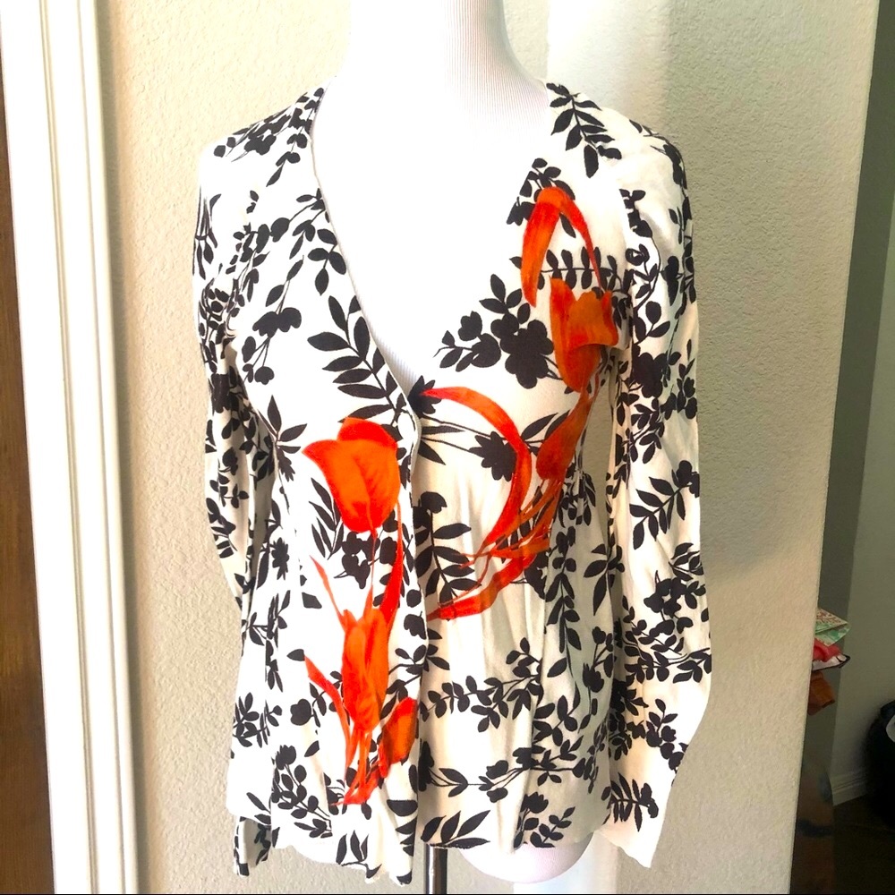 Anthropologie Cardigan Sparrow Peplum Cotton Blend Tulip Size Medium Sweater